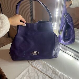 Coach Deep Purple Leather Shoulder Bag